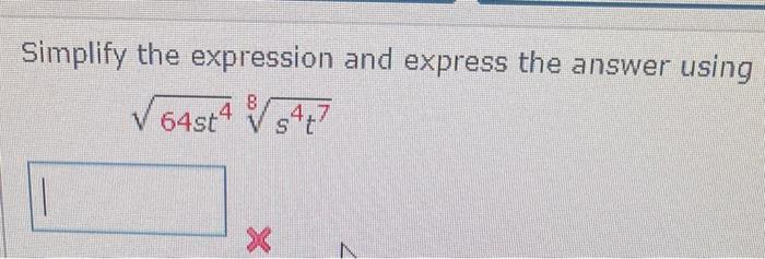 Solved Simplify the expression and express the answer using | Chegg.com