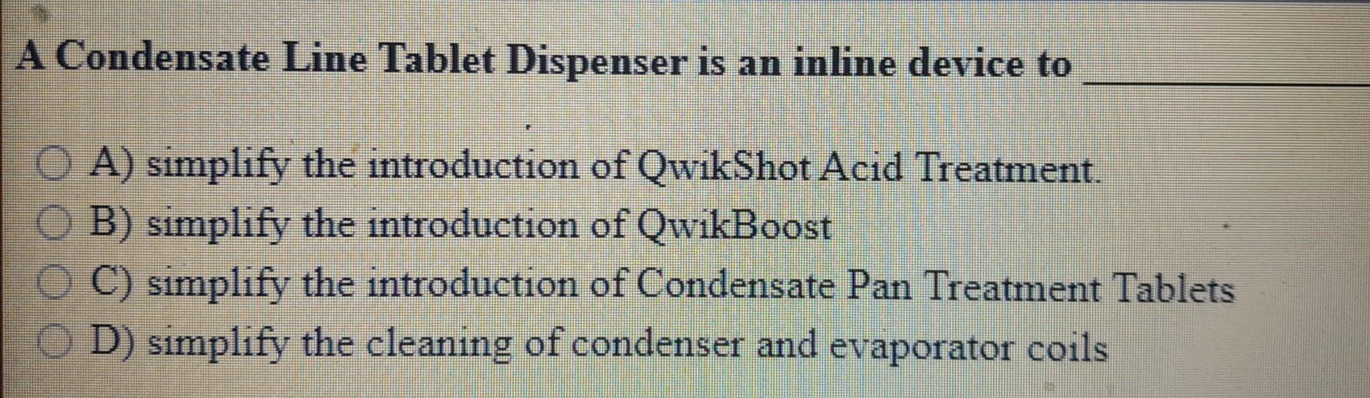 Solved Condensate Line Tablet Dispenser is an inline device