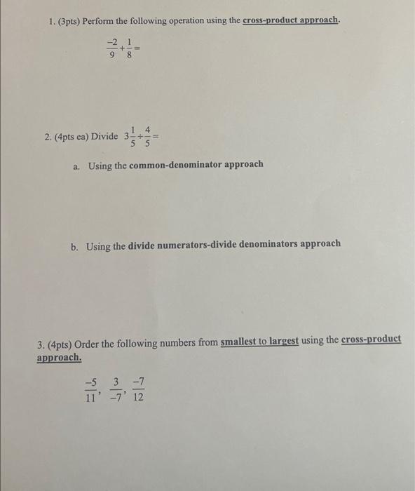 Solved 1. (3pts) Perform the following operation using the | Chegg.com