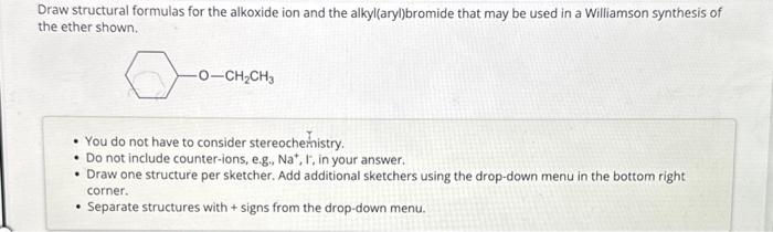 Solved Draw structural formulas for the alkoxide ion and the | Chegg.com