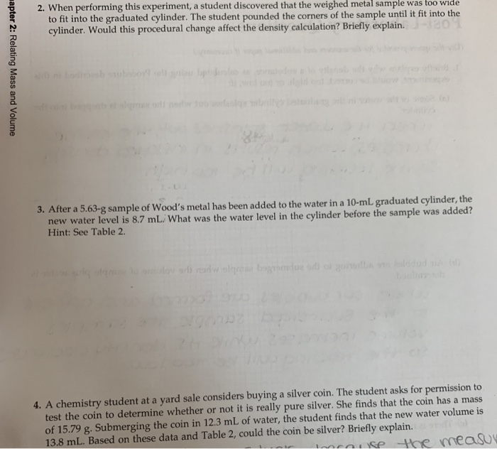 Solved 2. When performing this experiment, a student