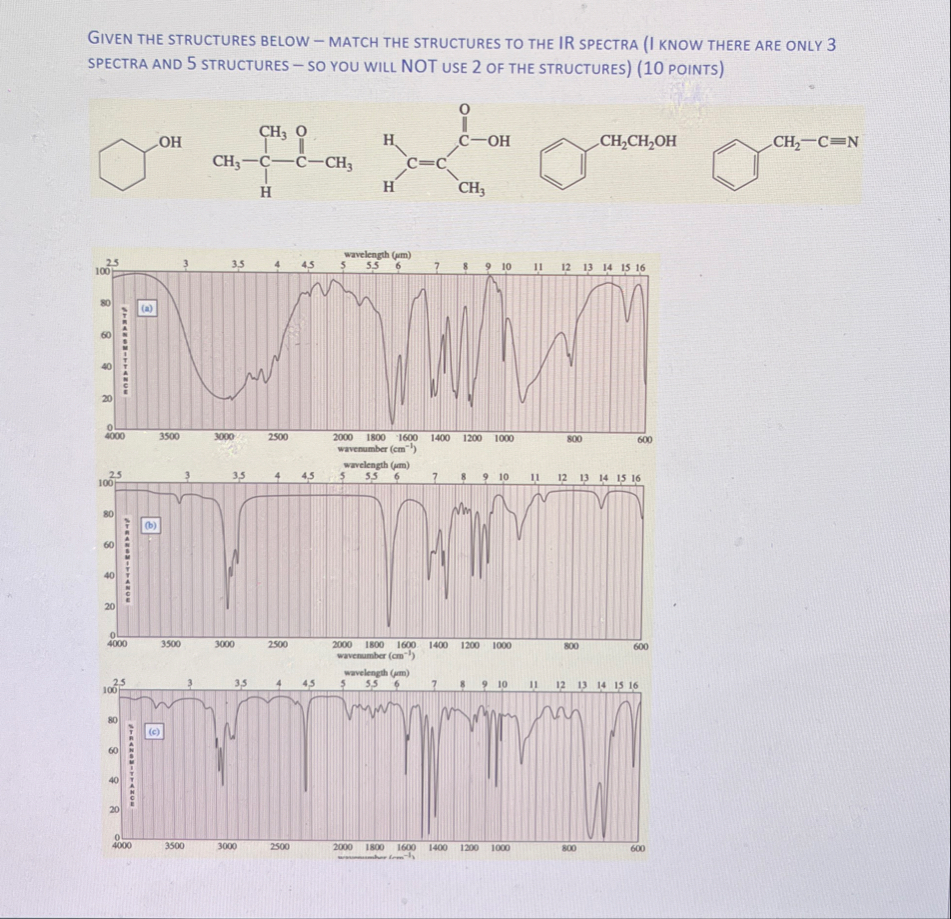 Solved Given the structures below - ﻿match the structures to | Chegg.com
