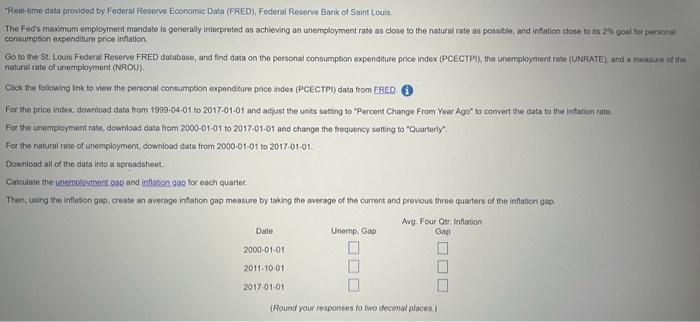 Solved *Real-time Data Provided By Federal Reserve Economic | Chegg.com