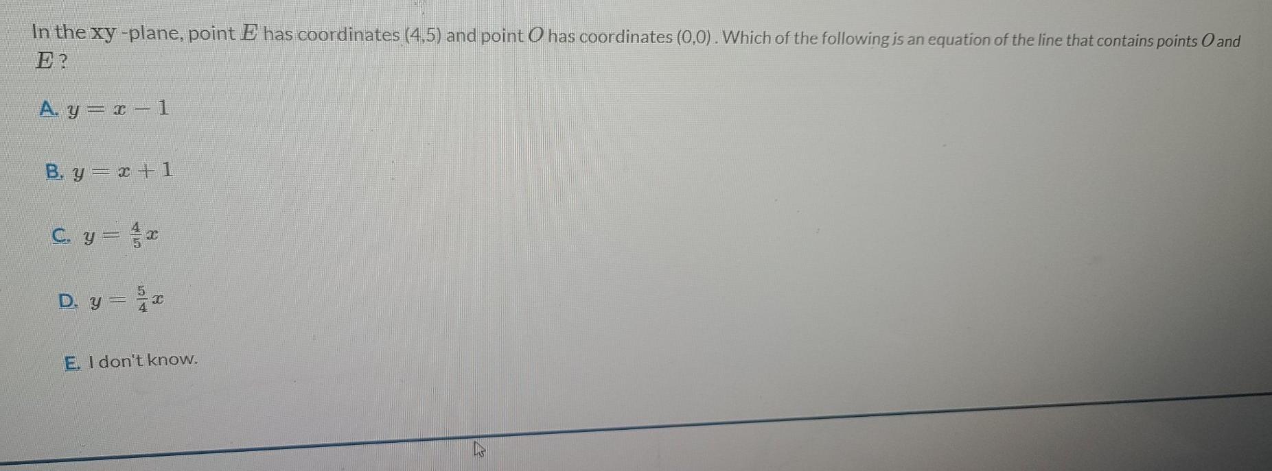 Solved In the xy-plane, point E has coordinates (4,5) and | Chegg.com