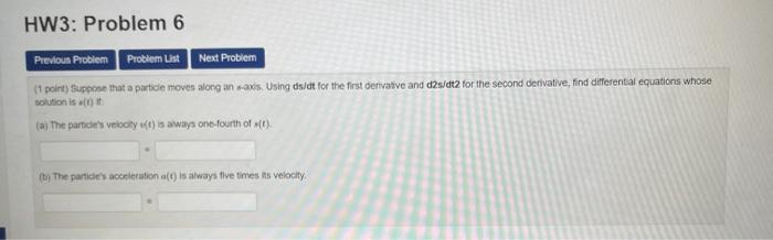 Solved HW3: Problem 6 Problem List Previous Problem Next | Chegg.com
