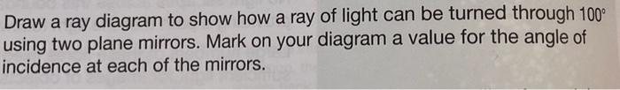 Solved Draw a ray diagram to show how a ray of light can be | Chegg.com