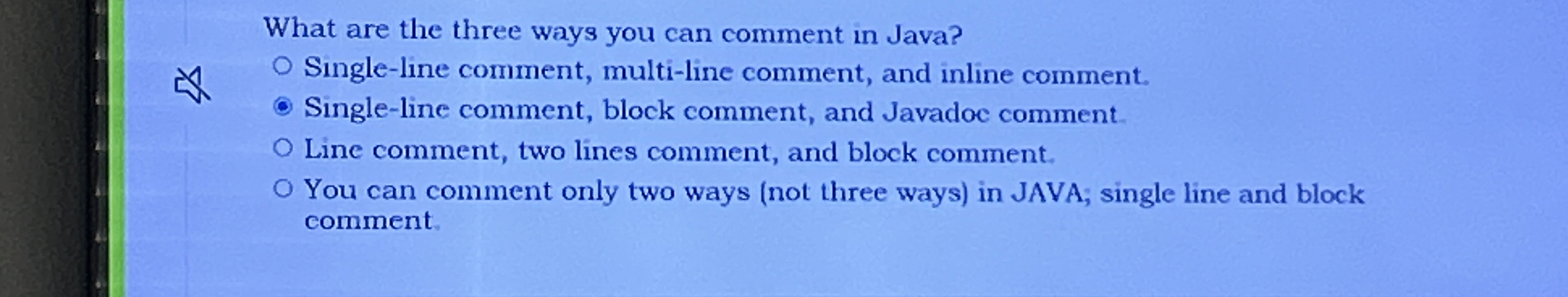 Solved What are the three ways you can comment in | Chegg.com
