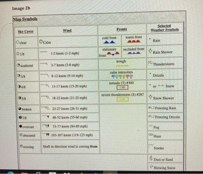 Solved Image 2a Surface Station Model 045 Temp (F) Weather | Chegg.com
