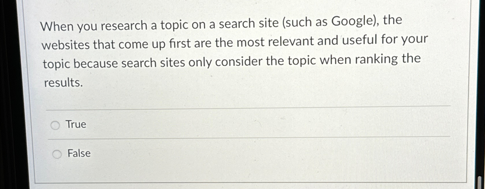 Solved When you research a topic on a search site (such as | Chegg.com