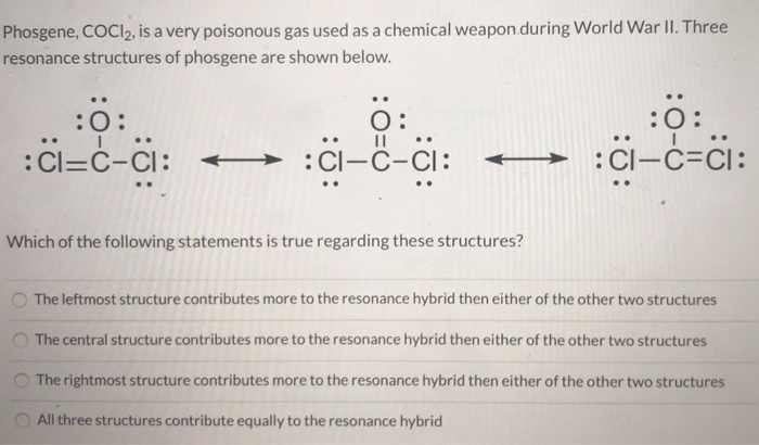 Solved Phosgene, COCl2, is a very poisonous gas used as a | Chegg.com