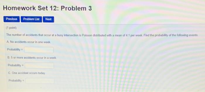 Solved Homework Set 12: Problem 2 Previous Problem List Next | Chegg.com
