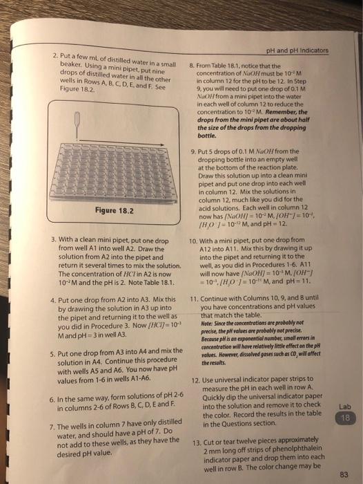pH and pH Indicators LAB 18 pH AND PH INDICATORS