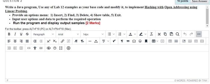 Solved 10 points Save Answer Write a Java program, Use any | Chegg.com