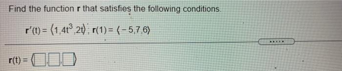 Solved Find the function r that satisfies the following | Chegg.com