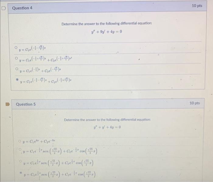 Solved Determine the answer to the following differential | Chegg.com
