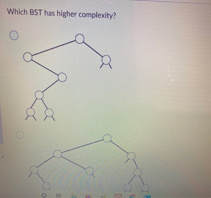 Solved Which BST has higher complexity? O | Chegg.com