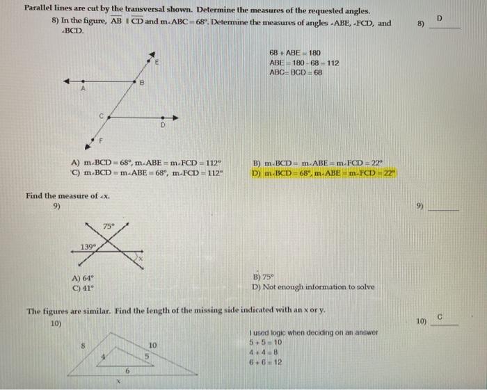 Solved 9) find the measure of x I'm not sure where to start. | Chegg.com