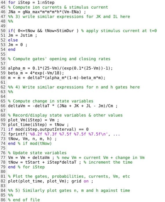 Problem 1: Simulating the Hodgkin-Huxley (HH) model | Chegg.com
