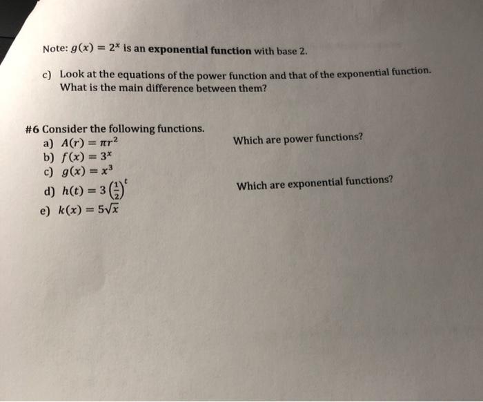 Solved Math 1082 Worksheet 17 Getting Ready for Exponential | Chegg.com