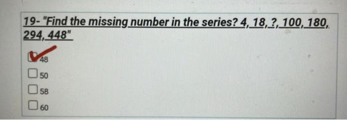 find the missing number 4 18 100