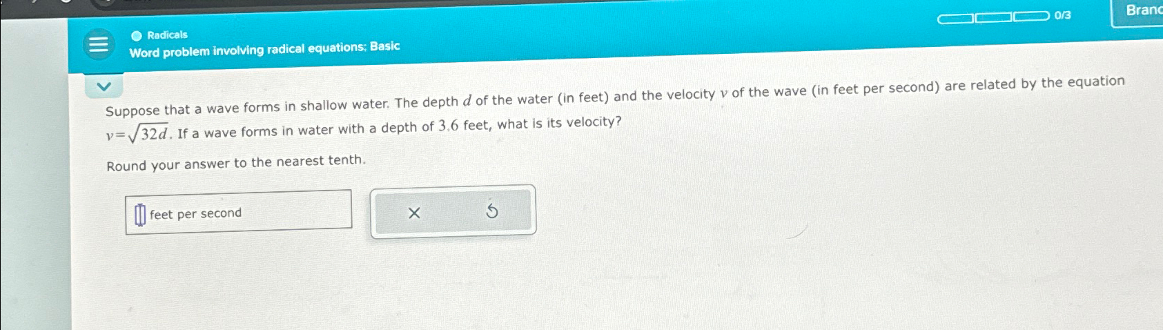 Solved RadicalsWord problem involving radical equations; | Chegg.com