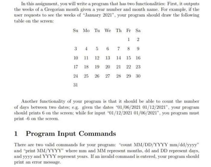 Solved In this assignment, you will write a program that has | Chegg.com