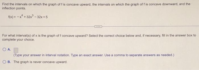Solved Find the intervals on which the graph of f is concave | Chegg.com