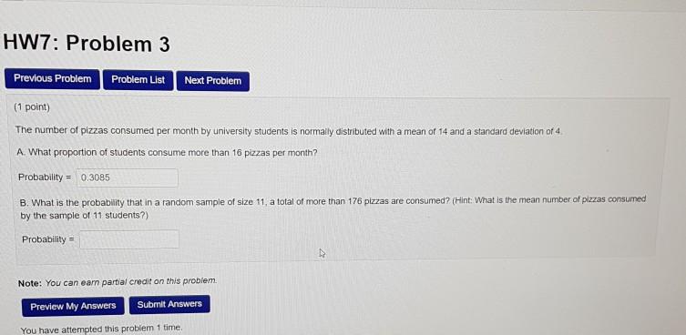 Solved HW7: Problem 3 Previous Problem Problem List Next | Chegg.com
