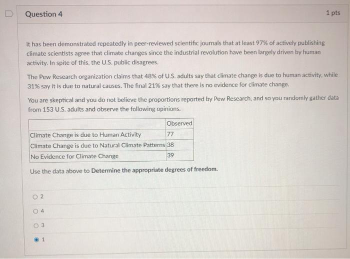 Solved D Question 4 1 pts It has been demonstrated | Chegg.com