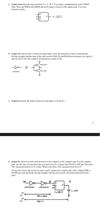 Solved a) pts) Implement the logic function F - ABCby using | Chegg.com