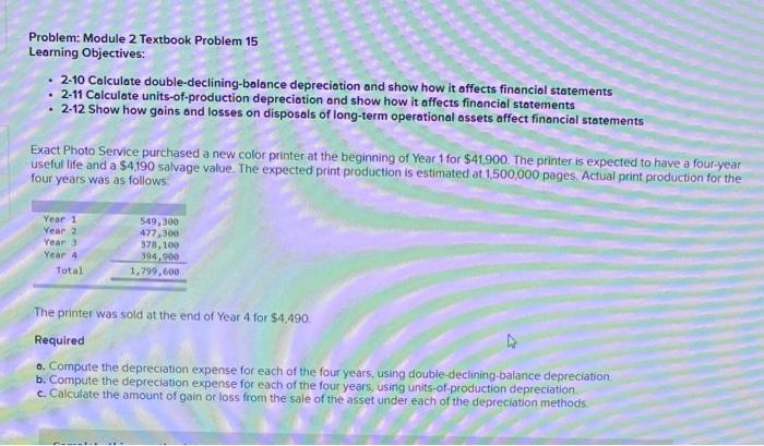 Solved Problem: Module 2 Textbook Problem 15 Learning | Chegg.com