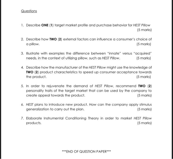 Solved (35 MARKS) There are SEVEN (7) questions in this | Chegg.com