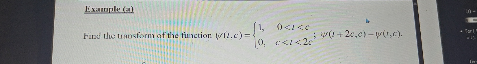 Solved Example (a)Find the transform of the function | Chegg.com