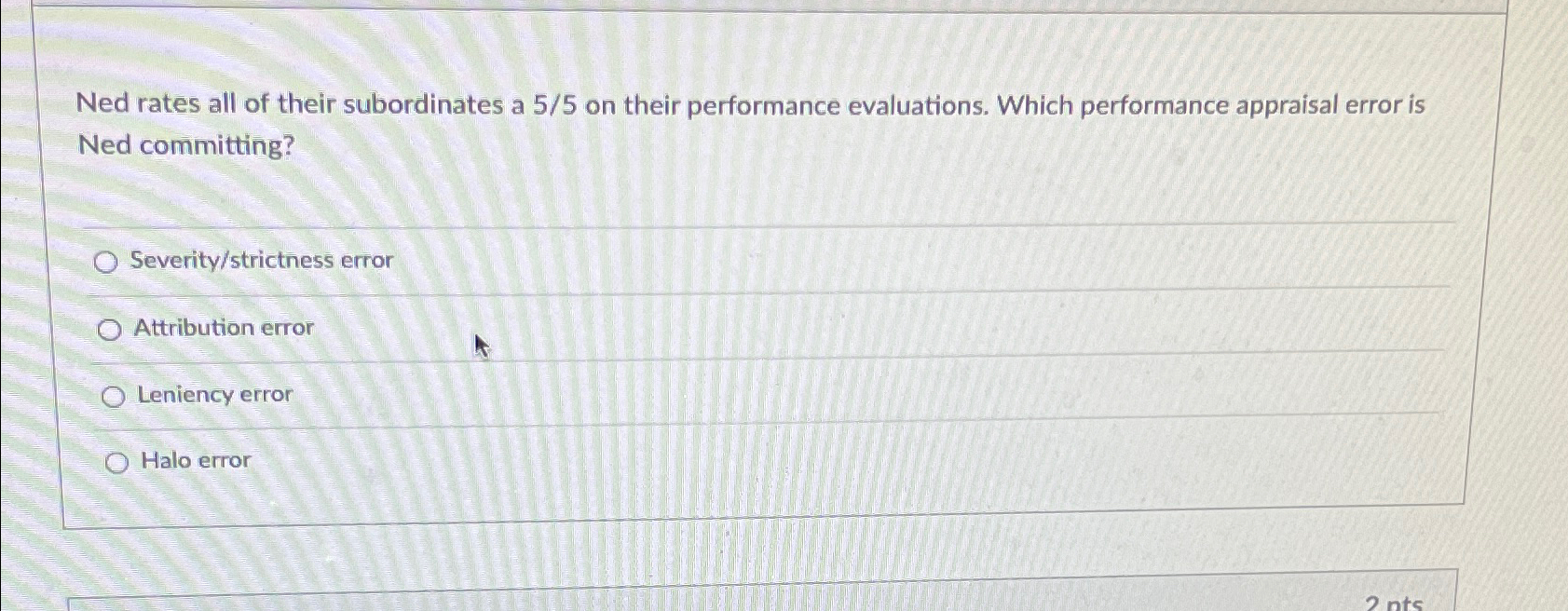 Solved Ned rates all of their subordinates a 55 ﻿on their | Chegg.com