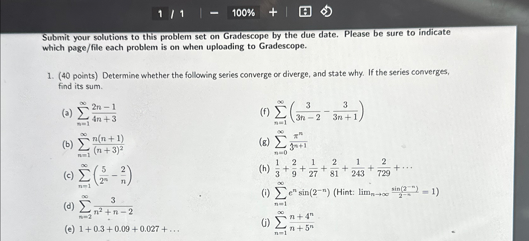 Solved Submit your solutions to this problem set on | Chegg.com
