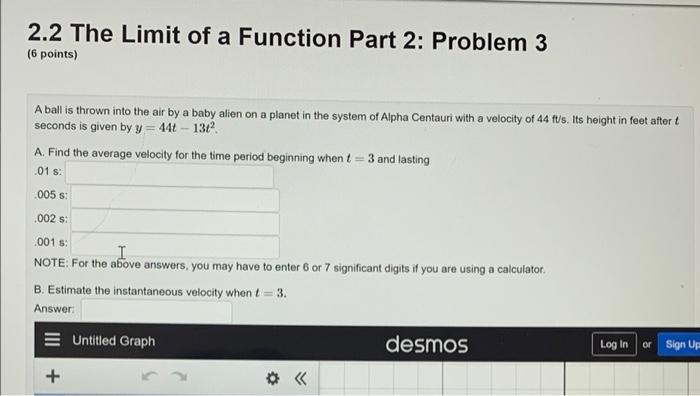 Solved 2.2 The Limit of a Function Part 2: Problem 3 (6 | Chegg.com