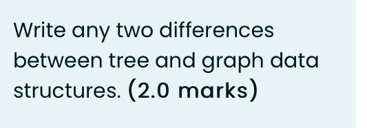 Solved Write any two differences between tree and graph data | Chegg.com
