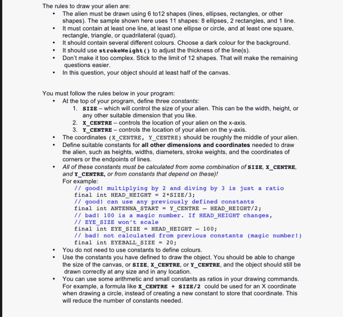 Part 1: Programming Hand in three pde files, one each | Chegg.com