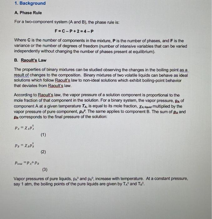 binary liquid vapor phase diagram experiment