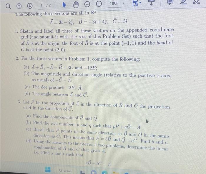 Solved The following three vectors are all in R′ : | Chegg.com