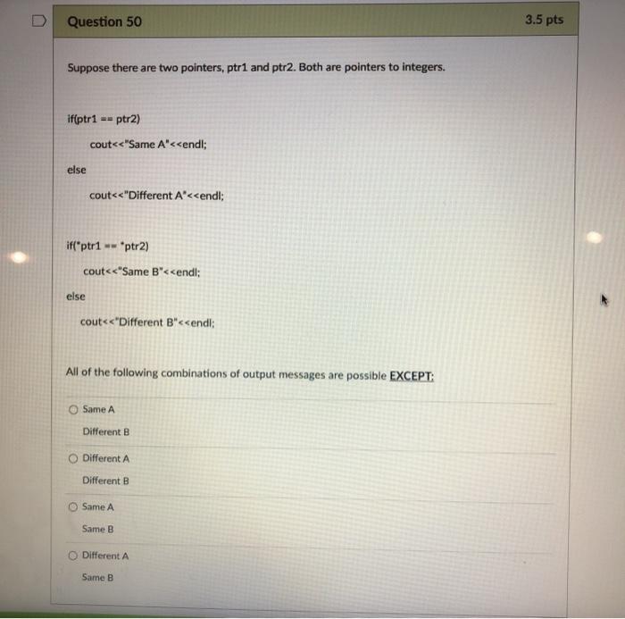Solved Question 49 3.5 pts Suppose we have the following | Chegg.com