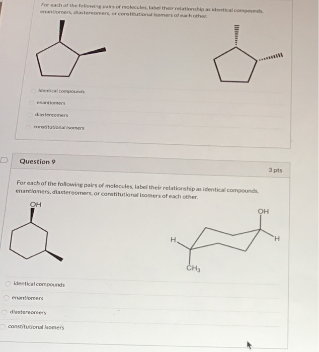 Solved For Each Of The Following Pairs Of Molecules Label