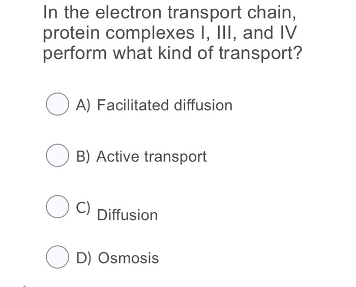 Solved Chemiosmosis involves which of the following (select | Chegg.com