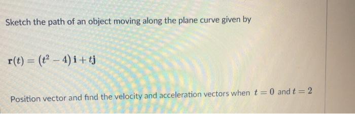 Solved Sketch the path of an object moving along the plane | Chegg.com