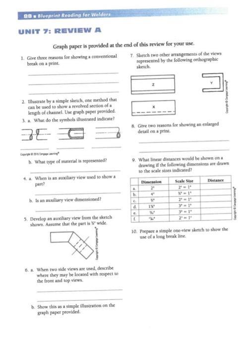 Solved 88. Blueprint Reading for Welders UNIT 7: REVIEW A | Chegg.com