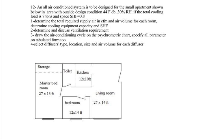 12- An all air conditioned system is to be designed | Chegg.com