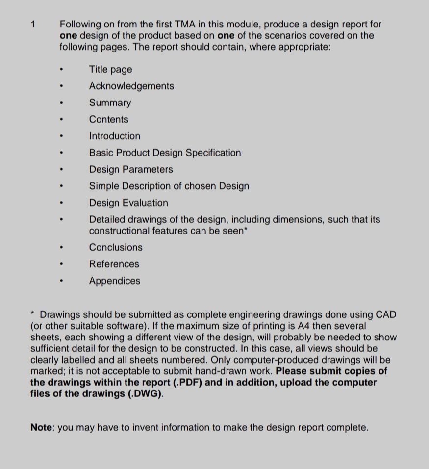 1 Following on from the first TMA in this module, | Chegg.com