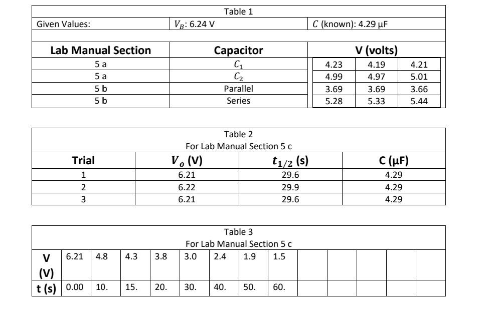 Solved Measurement of the Time Constant of an RC circuit: | Chegg.com