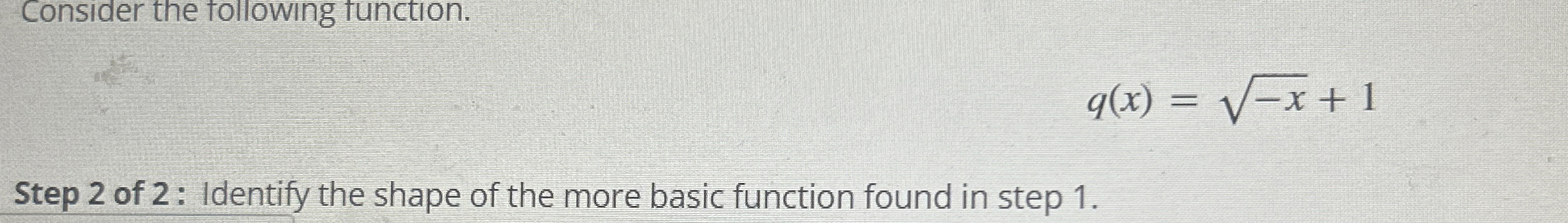 Solved Consider the following function.q(x)=-x2+1Step 2 ﻿of | Chegg.com