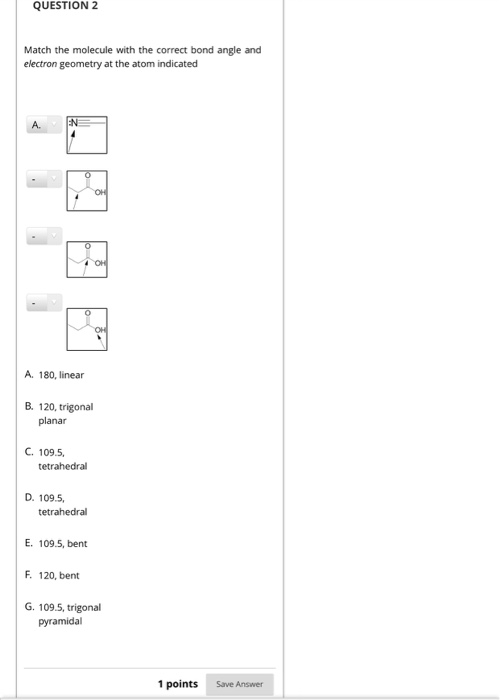 Solved QUESTION 2 Match the molecule with the correct bond | Chegg.com